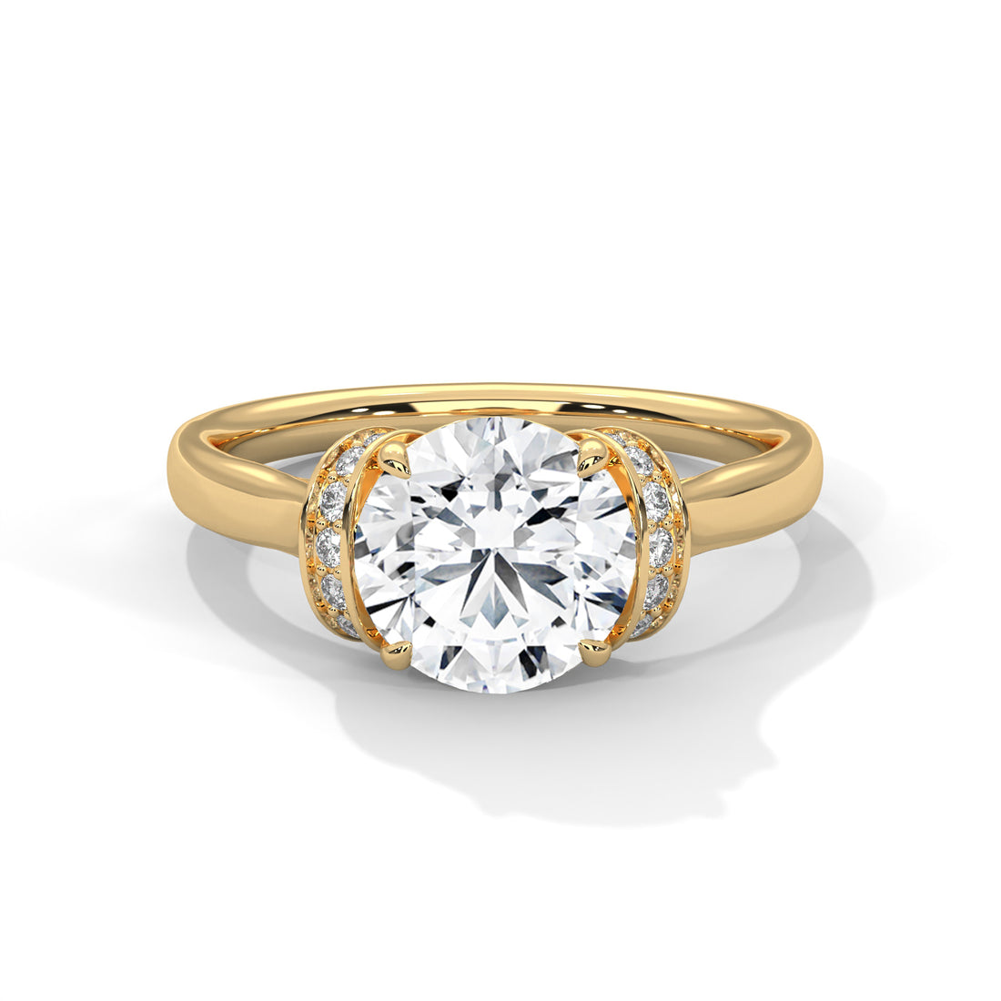 Graceful Embrace 1CT Round Lab-Grown Diamond Engagement Ring | 1.11 CTW
