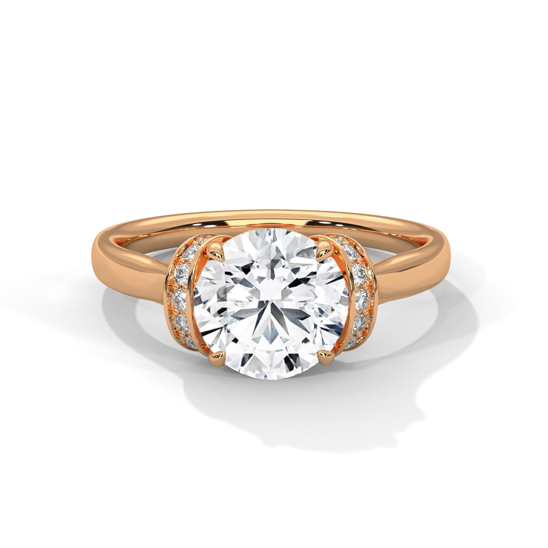 Graceful Embrace 1CT Round Lab-Grown Diamond Engagement Ring | 1.11 CTW