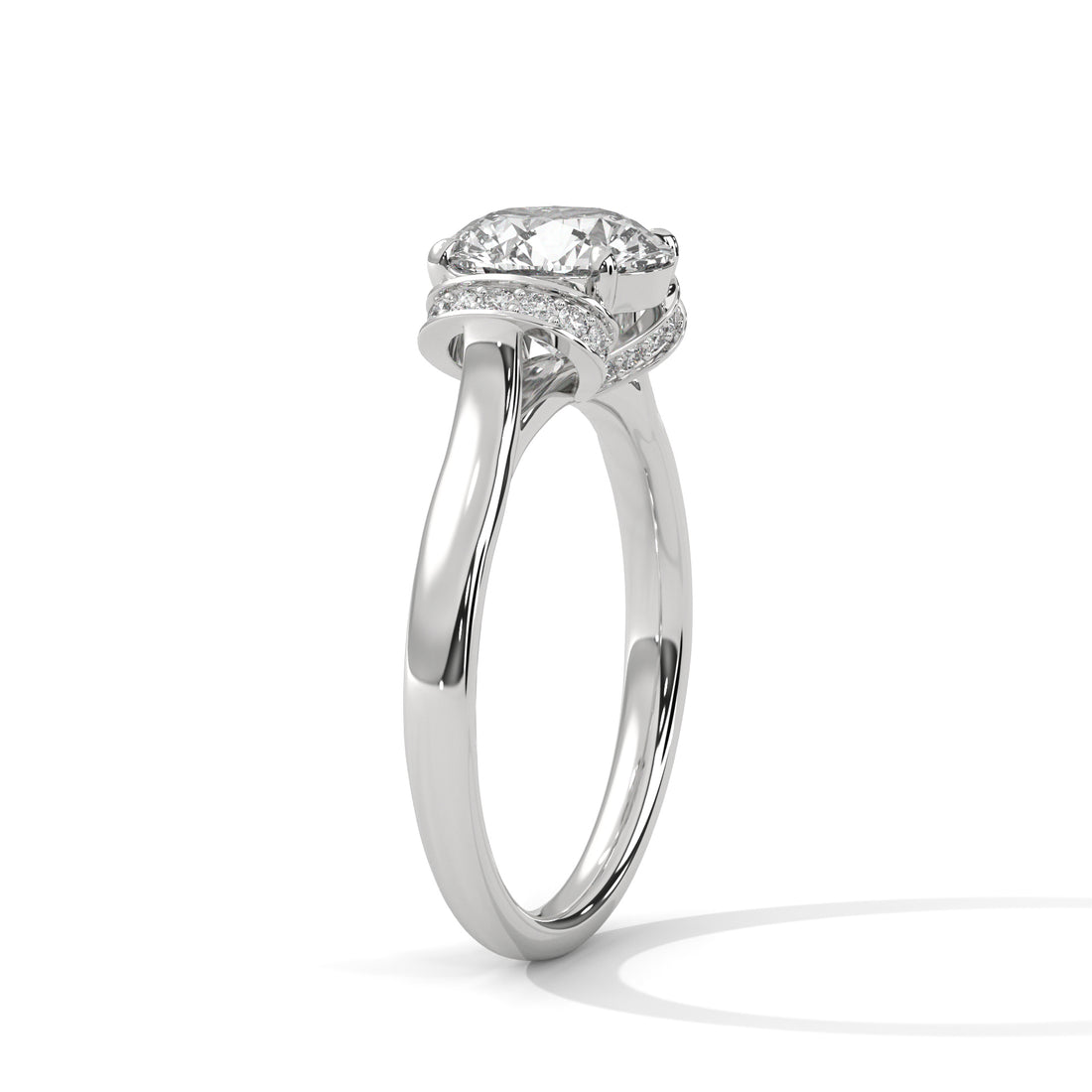 Graceful Embrace 1CT Round Lab-Grown Diamond Engagement Ring | 1.11 CTW