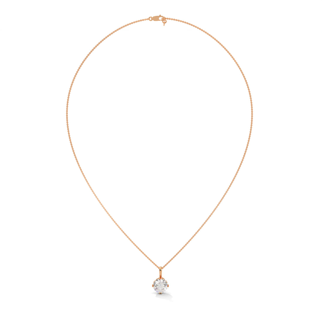 Round-Cut Diamond Pendant Necklace  2.75ct E-VS1 | 14K Gold | 16” & 18” Chain