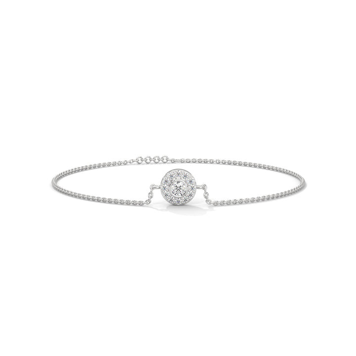 Elegant Round Lab-Grown Diamond Halo Gold Bracelet | 0.25 CTW