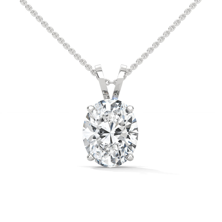 Eternal Grace Oval-Cut Diamond Pendant Necklace 2.88ct E-VS1 | 14K Gold | 16”&18” Chain
