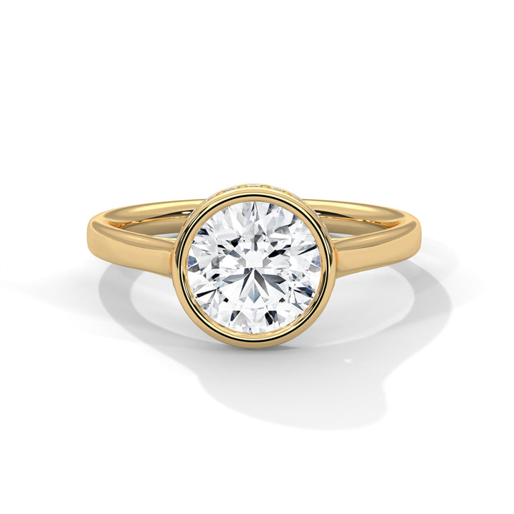 Sleek Radiance 1 CT Round-Cut Lab Grown Diamond Bezel Set Ring | 1.14 CTW