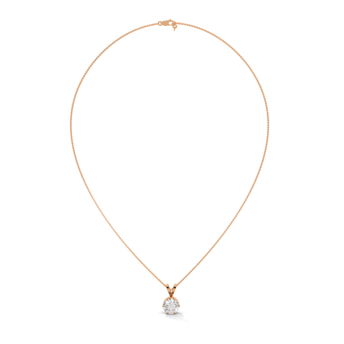 Brilliant Solitaire: 14K Gold Round Diamond Pendant Necklace | 2.11 CTW
