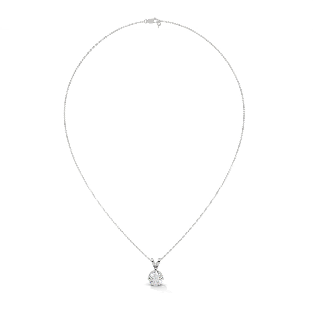 Brilliant Solitaire: 14K Gold Round Diamond Pendant Necklace | 2.11 CTW