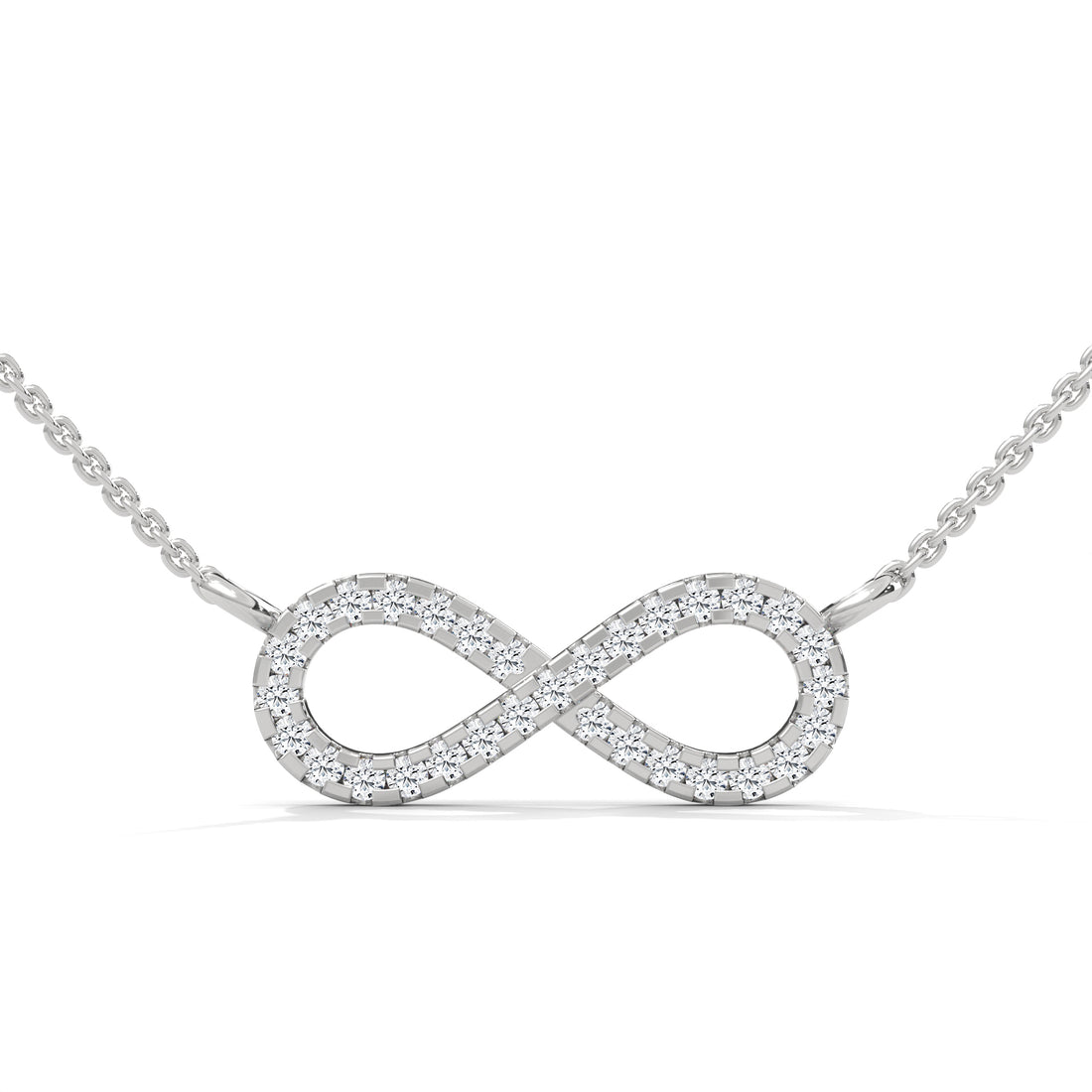 Infinite Sparkle: 14K Gold Diamond Infinity Pendant Necklace | 0.16 CTW