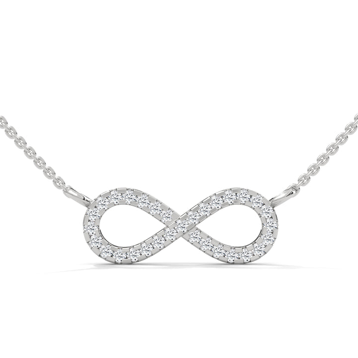 Infinite Sparkle: 14K Gold Diamond Infinity Pendant Necklace | 0.16 CTW