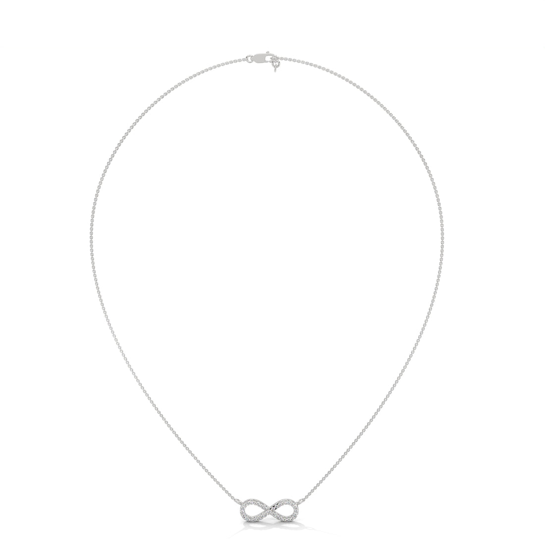 Infinite Sparkle: 14K Gold Diamond Infinity Pendant Necklace | 0.16 CTW