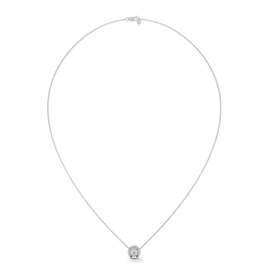 Ethereal Radiance: 14K Gold Round-Cut Diamond Pendant Necklace | 0.25CT
