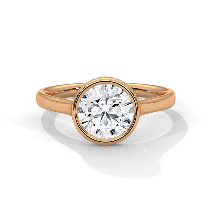 Modern Halo 1.5 CT Round-Cut Lab Grown Diamond Bezel Ring | 1.64 CTW
