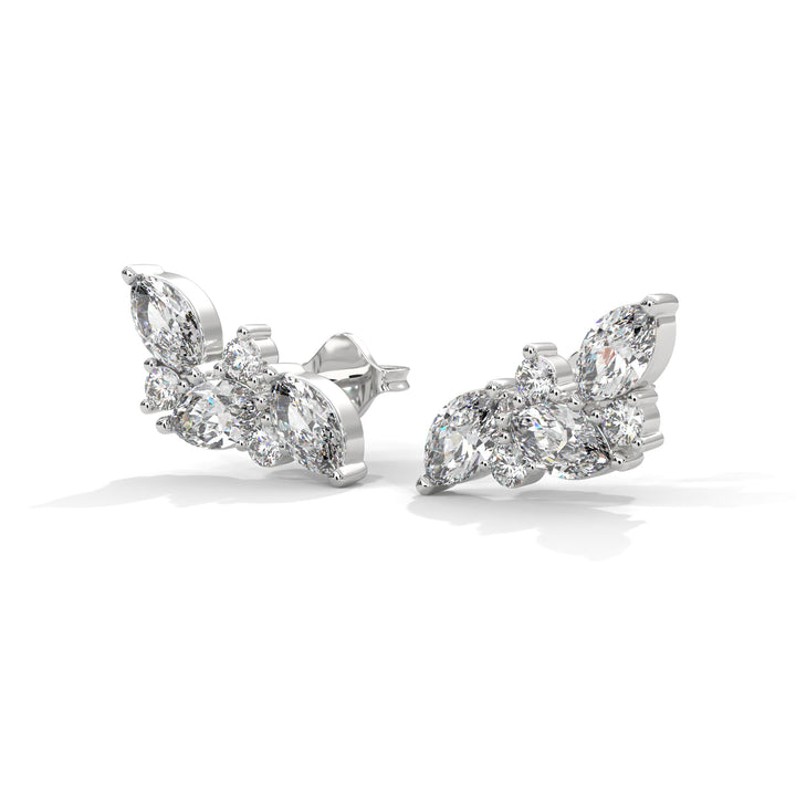 Bat-Inspired Marquise Diamond Stud Earrings in 14K & 18K Gold | 0.50 CTW | E VS1