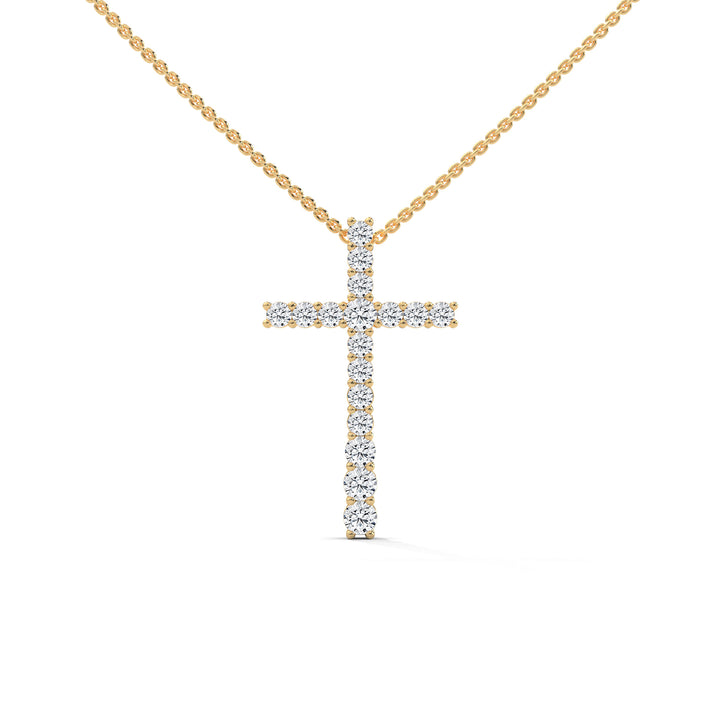 Divine Radiance Diamond Cross Pendant – 14K Gold | 0.48 CTW