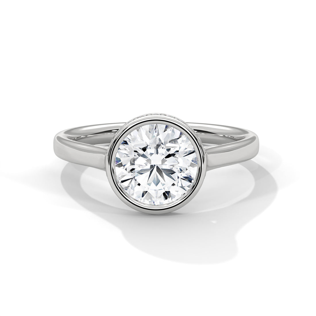 Sleek Radiance 1 CT Round-Cut Lab Grown Diamond Bezel Set Ring | 1.14 CTW