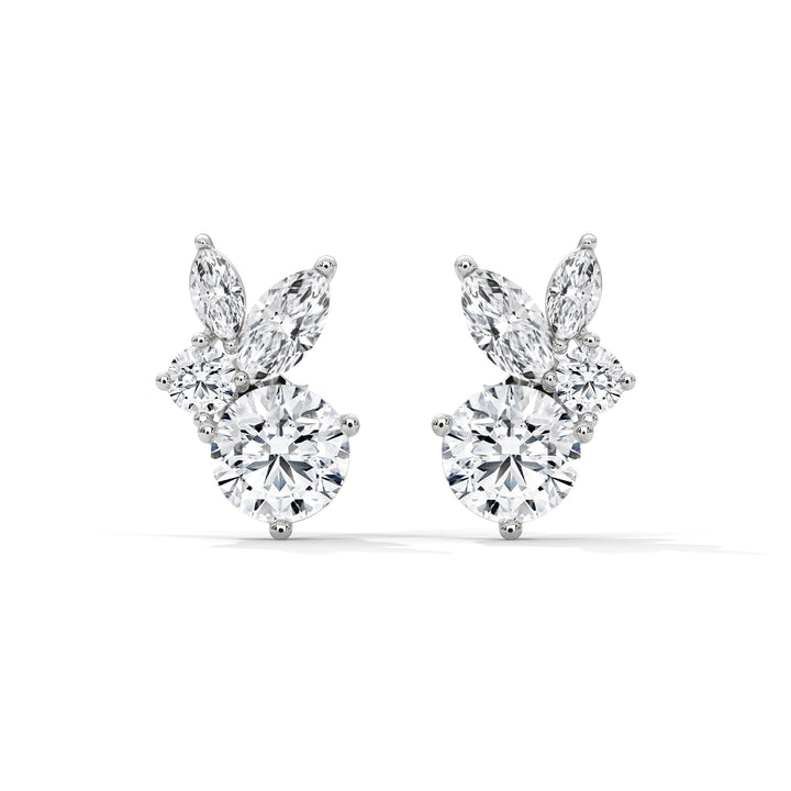 Rabbit- inspired Diamond Stud Earrings in 14K Gold | 1.41 CTW