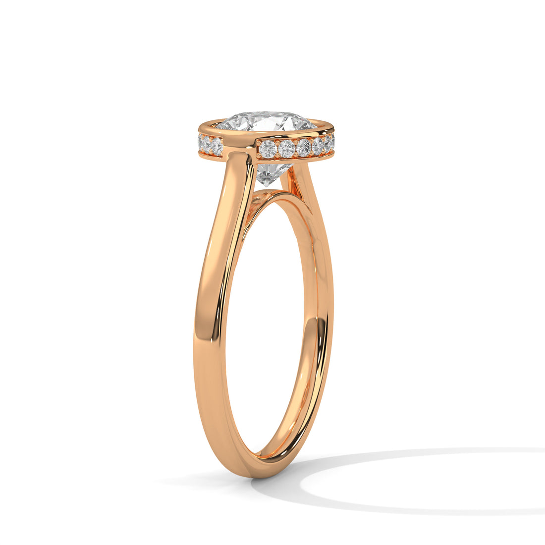Sleek Radiance 1 CT Round-Cut Lab Grown Diamond Bezel Set Ring | 1.14 CTW