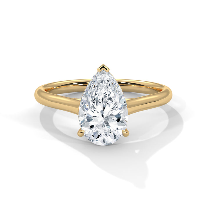 Pave 3ct Pear Lab-Grown Diamond Engagement Ring | E VS1