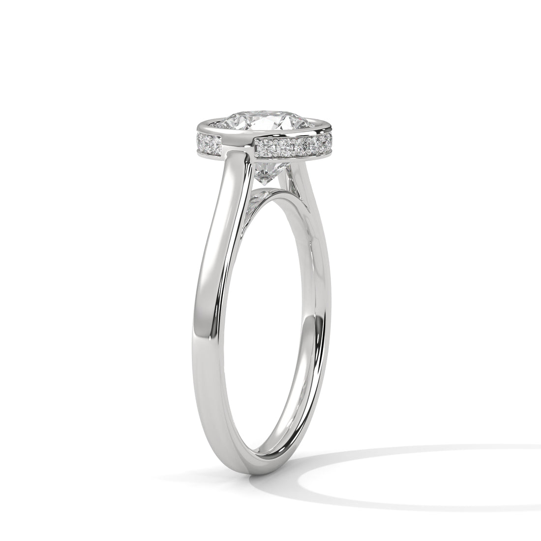 Sleek Radiance 1 CT Round-Cut Lab Grown Diamond Bezel Set Ring | 1.14 CTW