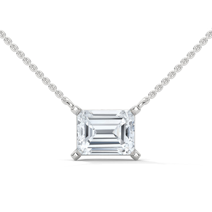 Timeless Brilliance Emerald-Cut Diamond Pendant Necklace 1.50ct | 14K Gold | 16”&18” Chain