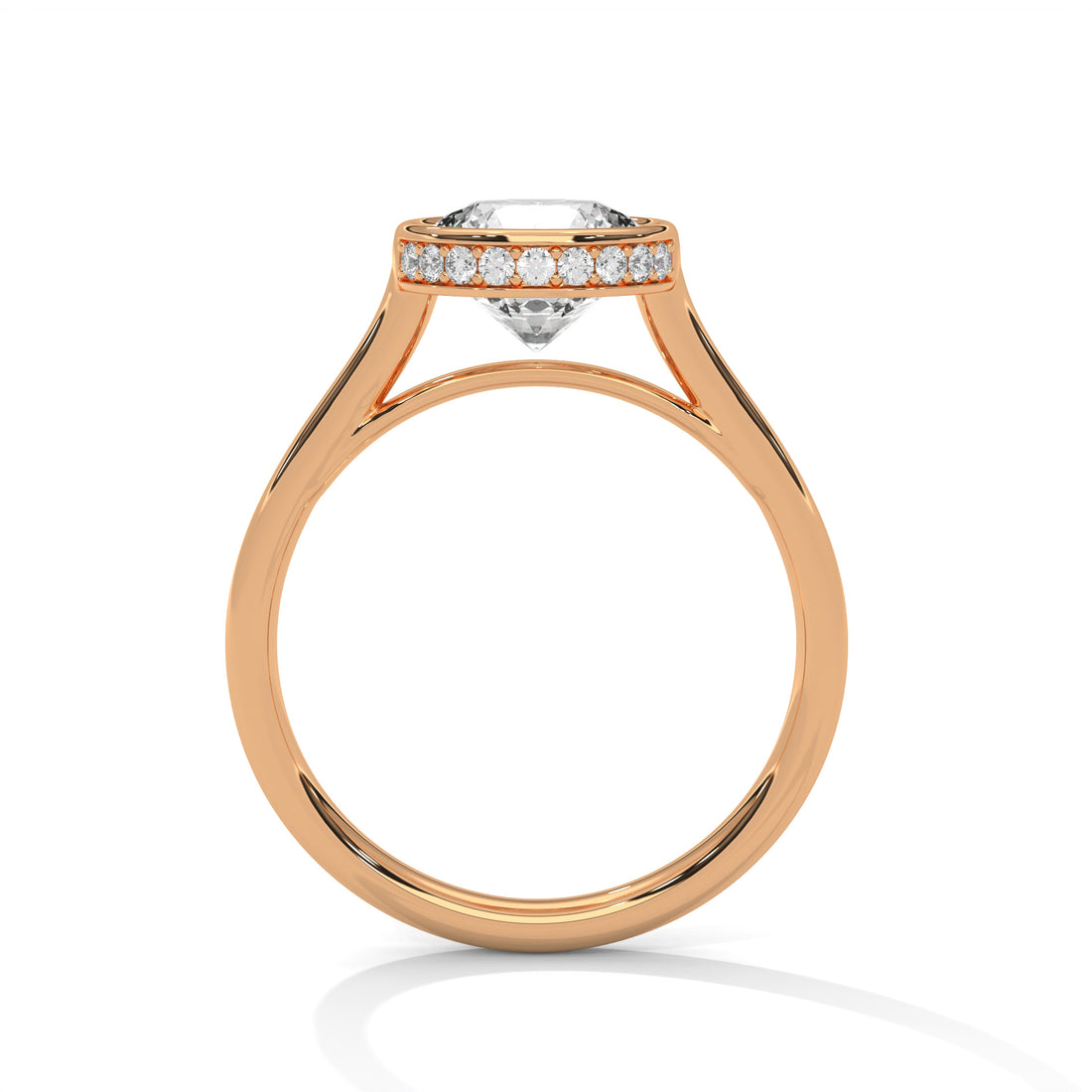 Sleek Radiance 1 CT Round-Cut Lab Grown Diamond Bezel Set Ring | 1.14 CTW
