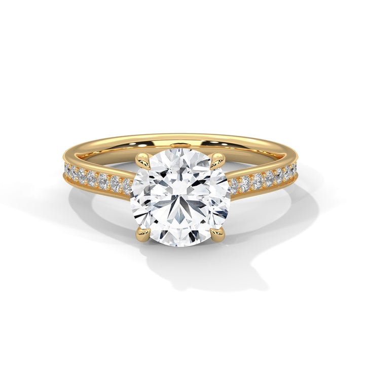 Pave 3 CT Round-Cut Lab Grown Diamond Ring | 3.29 CTW