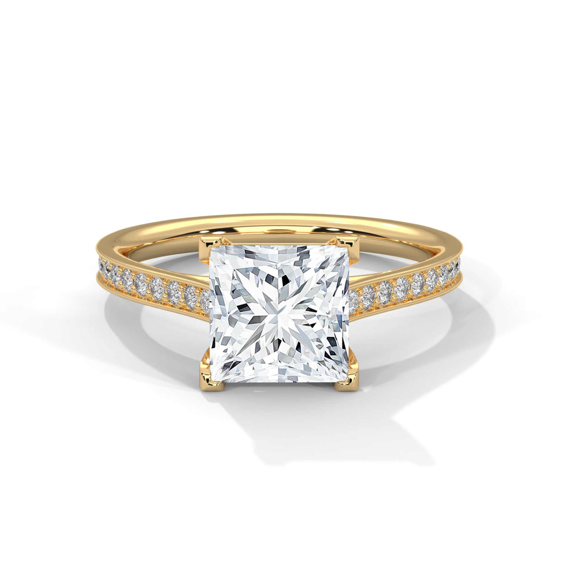 Eternal Grace 1.5 CT Princess-Cut Lab Grown Diamond Pave Ring | 1.74 CTW