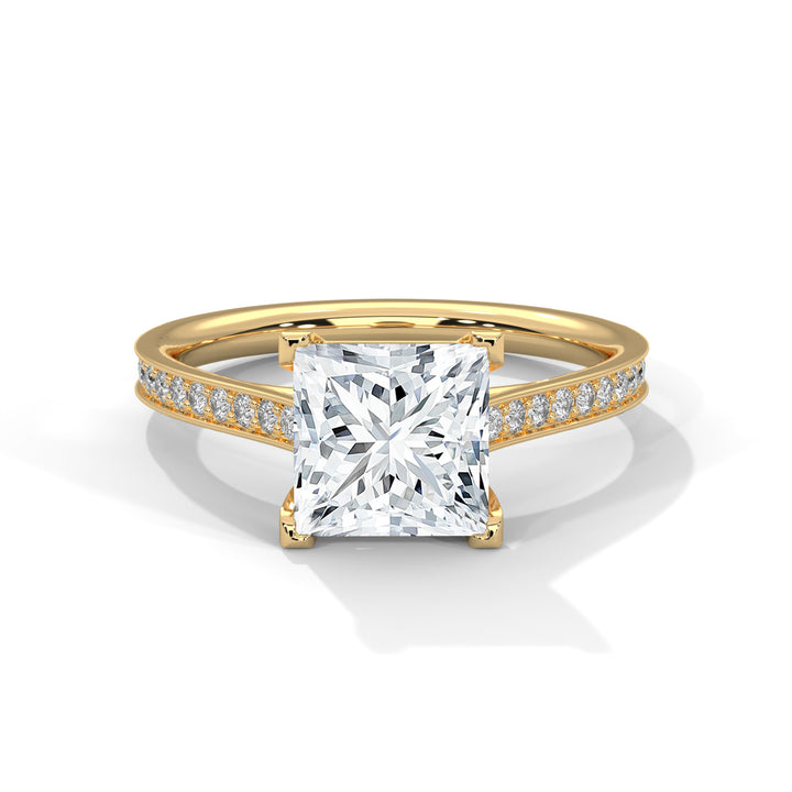 Grace 1 CT Princess-Cut Lab Grown Diamond Pave Ring | 1.24 CTW