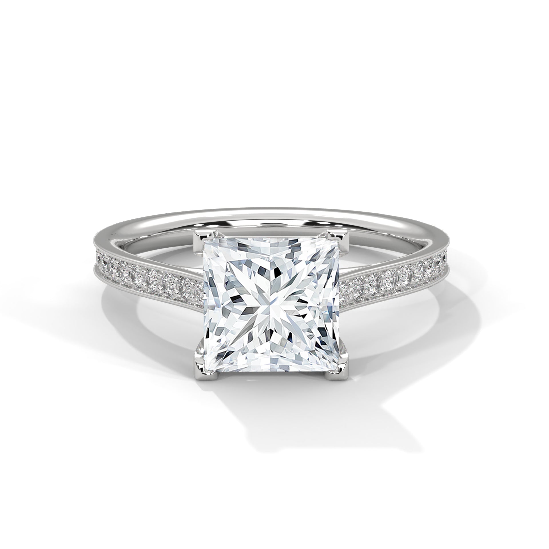 Eternal Grace 1.5 CT Princess-Cut Lab Grown Diamond Pave Ring | 1.74 CTW