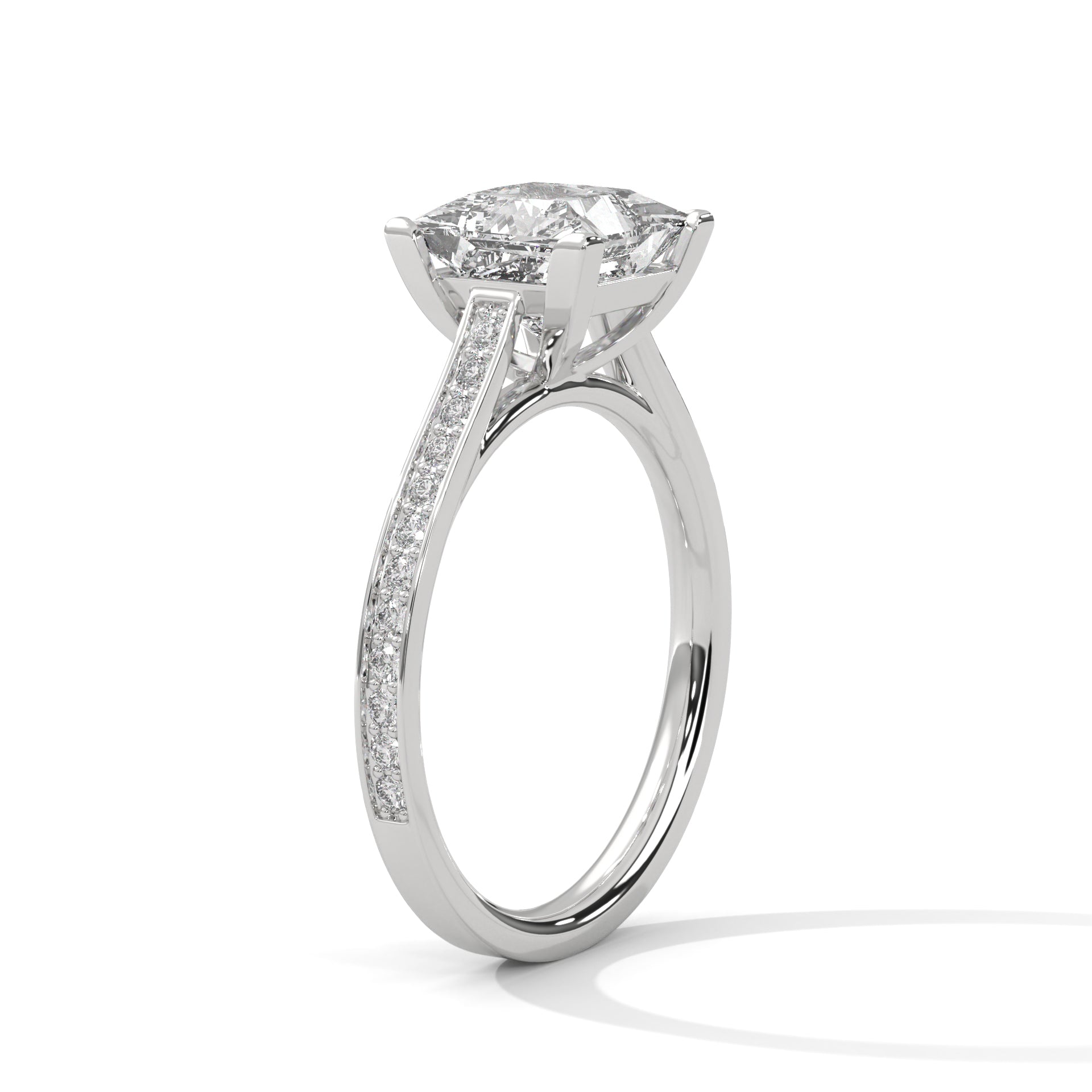 Eternal Grace 1.5 CT Princess-Cut Lab Grown Diamond Pave Ring | 1.74 CTW