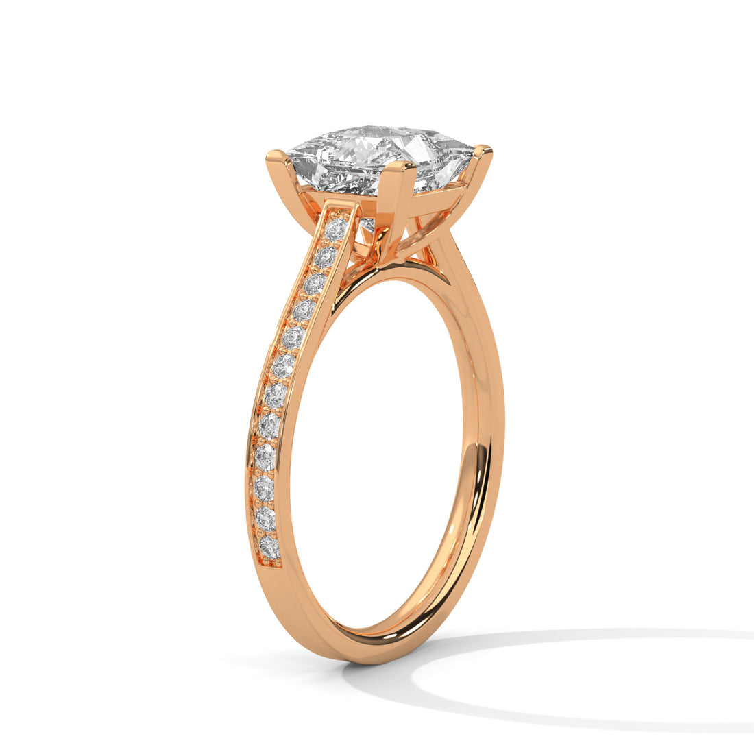 Eternal Grace 1.5 CT Princess-Cut Lab Grown Diamond Pave Ring | 1.74 CTW