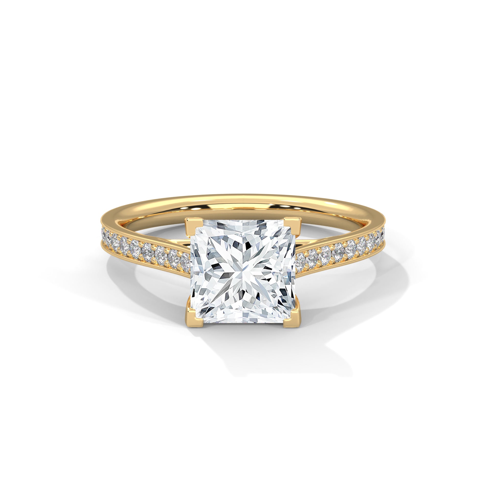 Brilliance 1.5 CT Princess-Cut Lab Grown Diamond Pave Ring | 1.74 CTW