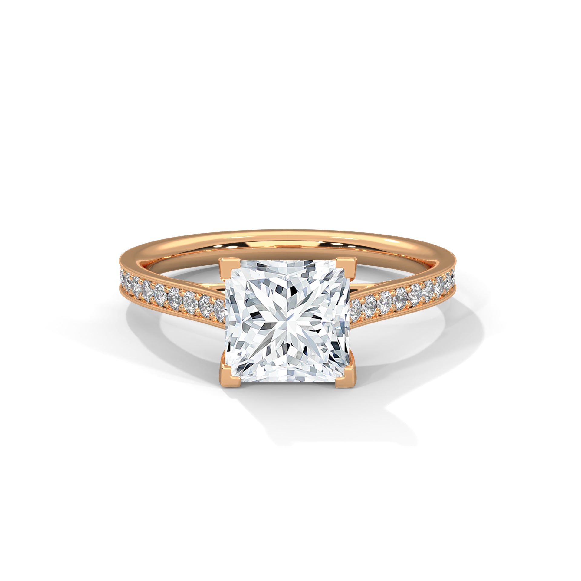 Brilliance 1.5 CT Princess-Cut Lab Grown Diamond Pave Ring | 1.74 CTW