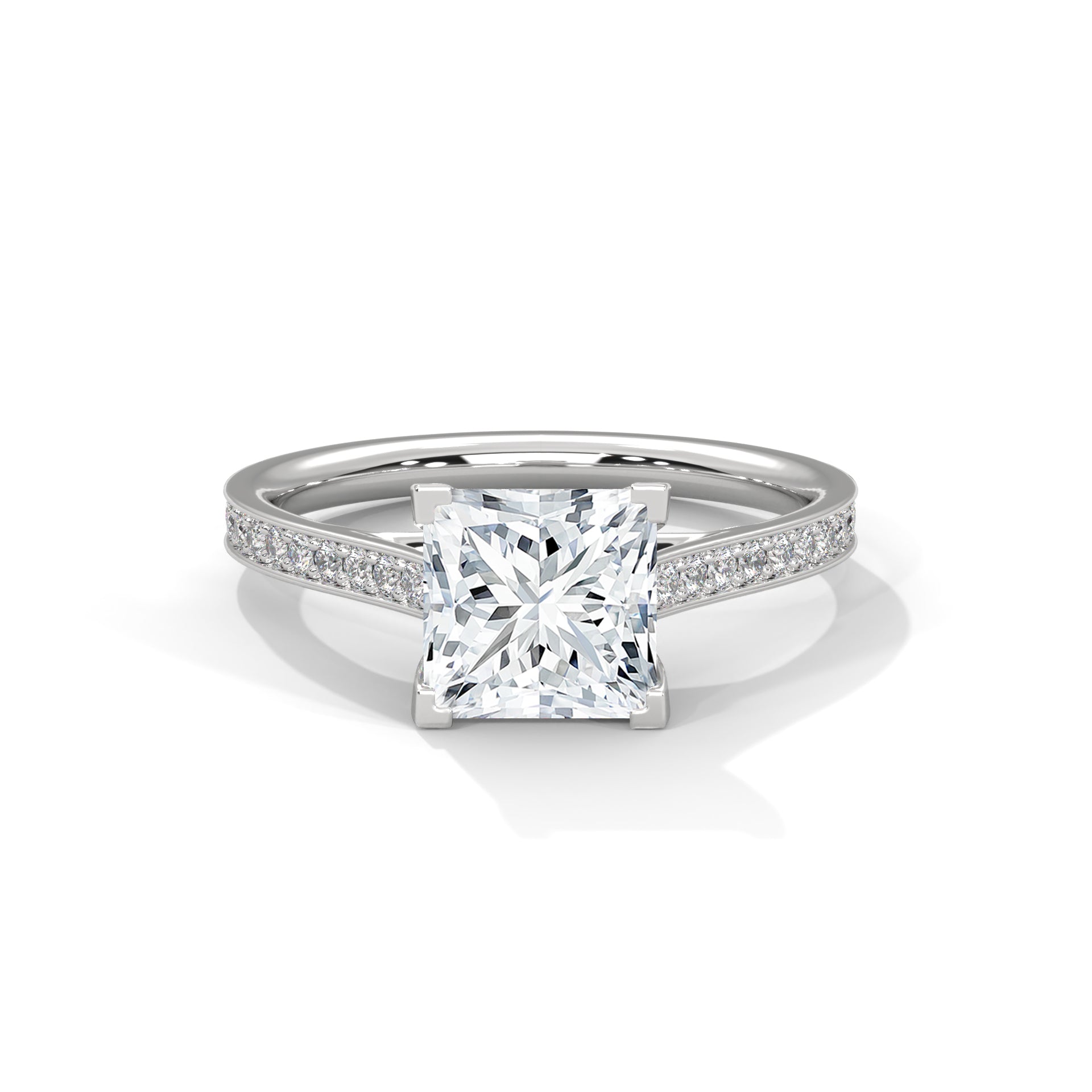 Brilliance 1.5 CT Princess-Cut Lab Grown Diamond Pave Ring | 1.74 CTW