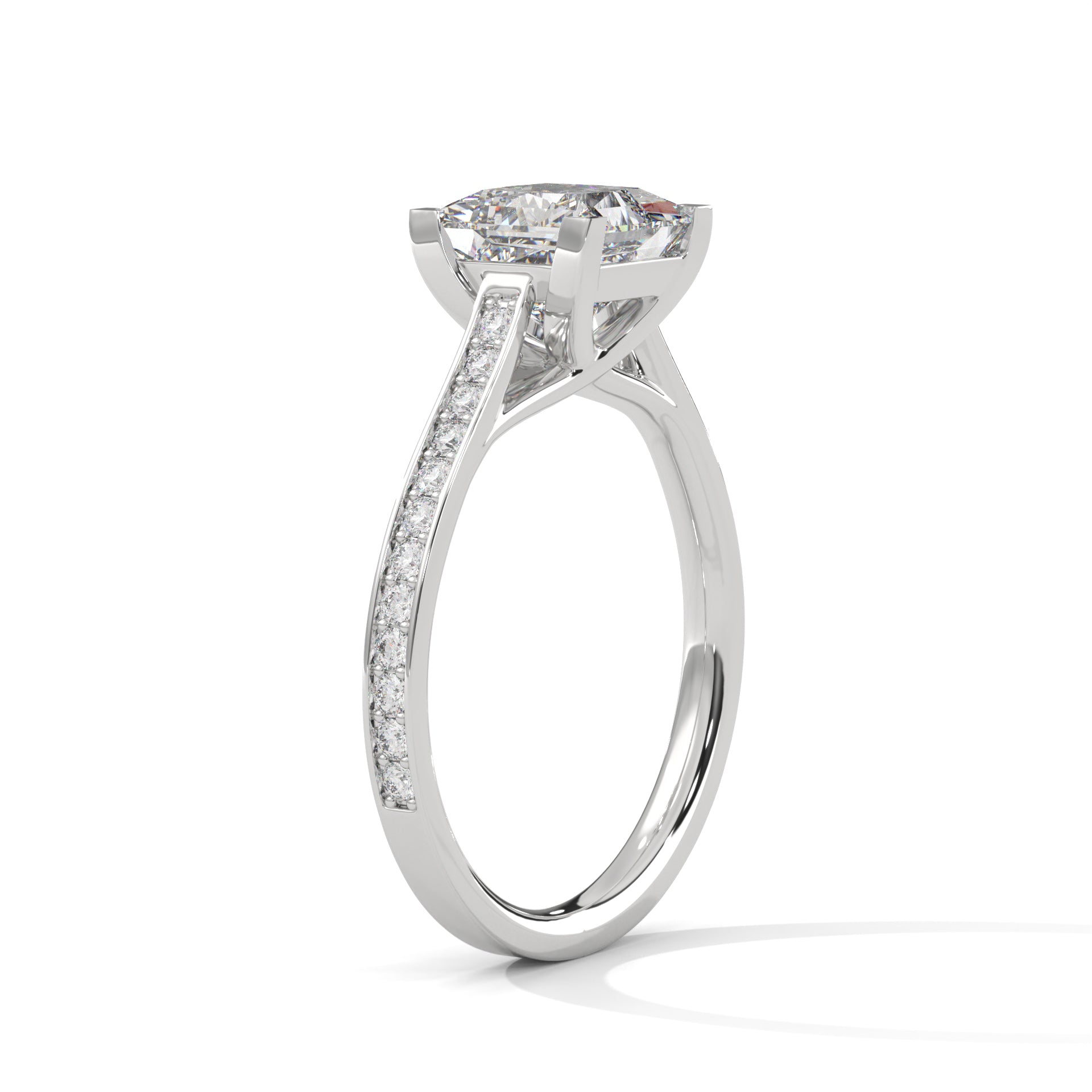 Brilliance 1.5 CT Princess-Cut Lab Grown Diamond Pave Ring | 1.74 CTW