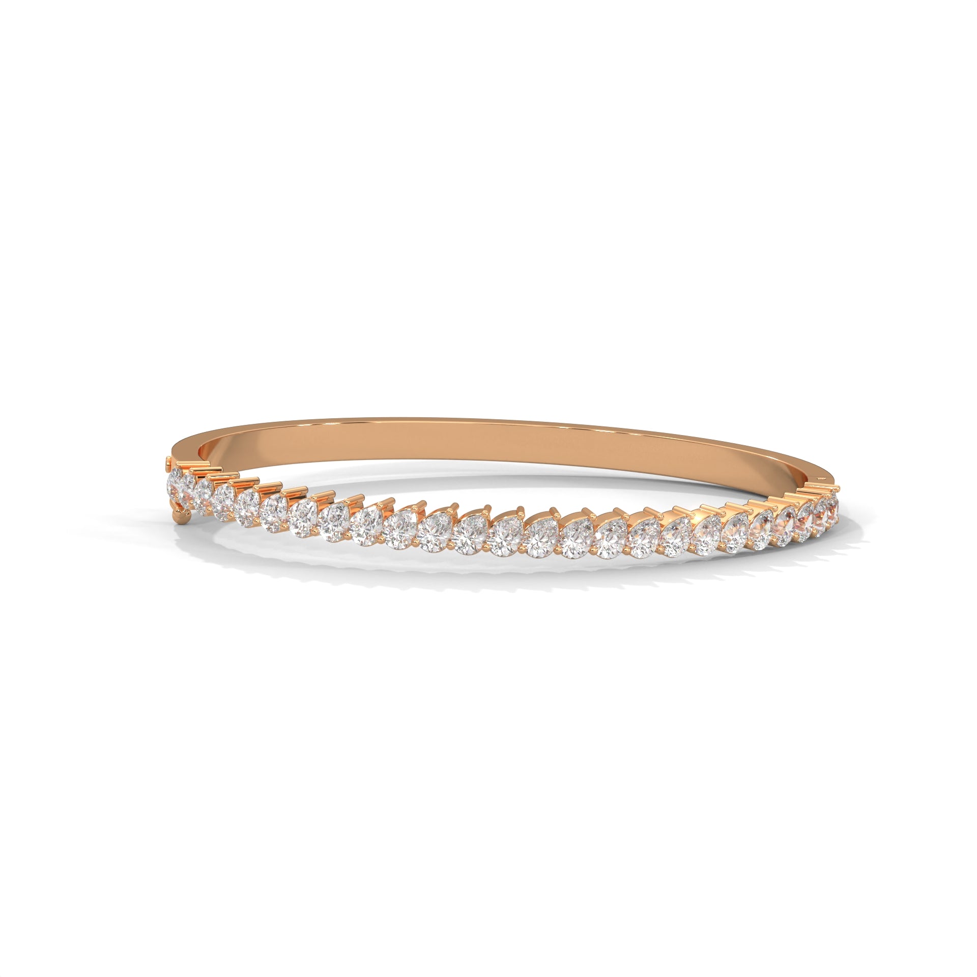 Pear Lab-Grown Diamond Gold Bangle Bracelet | 5.25 CTW
