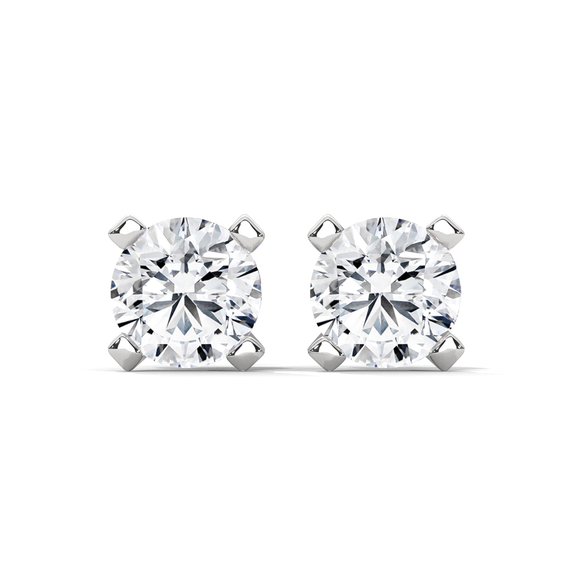 Exquisite Round-Cut Diamond Stud Earrings in 14K Gold | 2-6 CTW