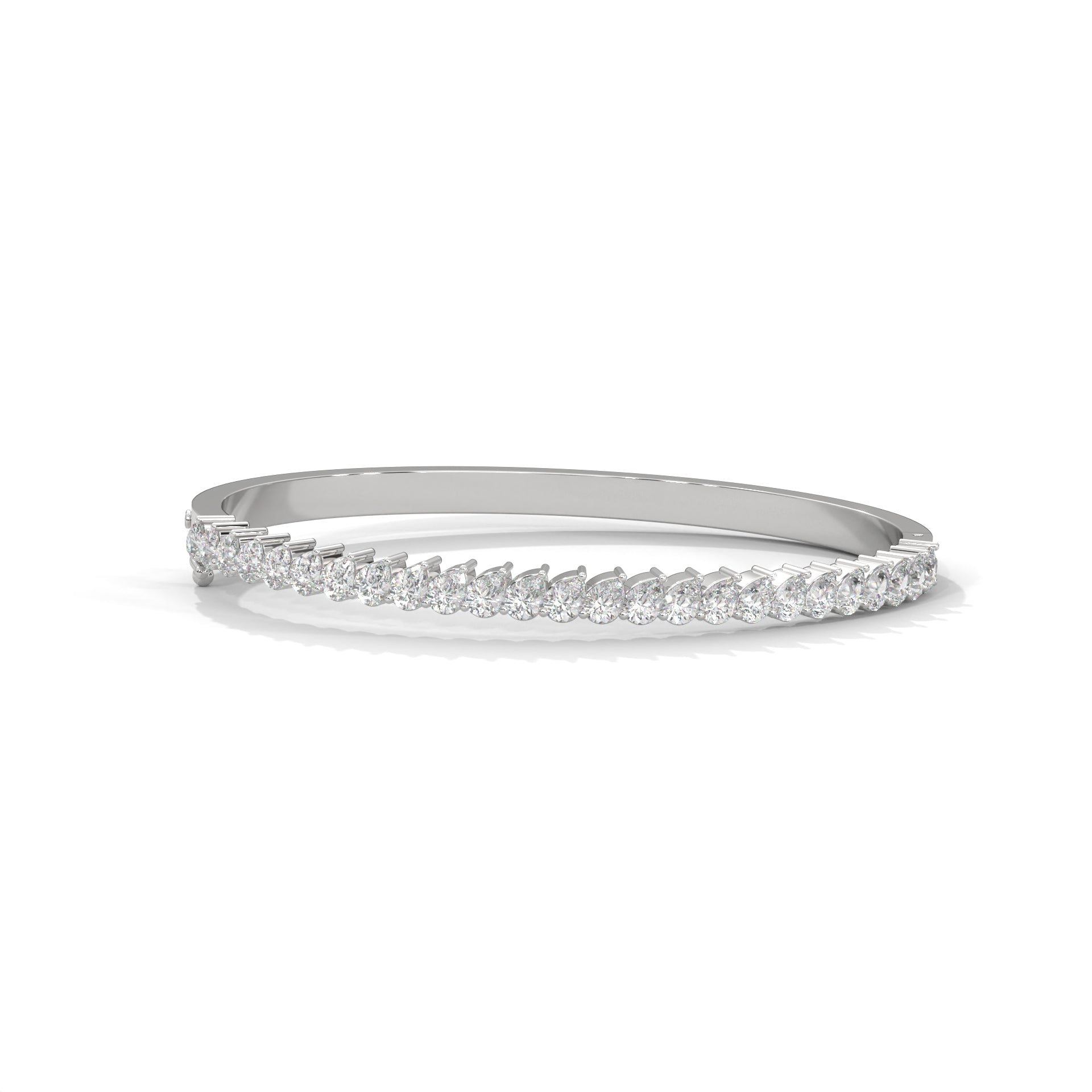 Pear Lab-Grown Diamond Gold Bangle Bracelet | 5.25 CTW