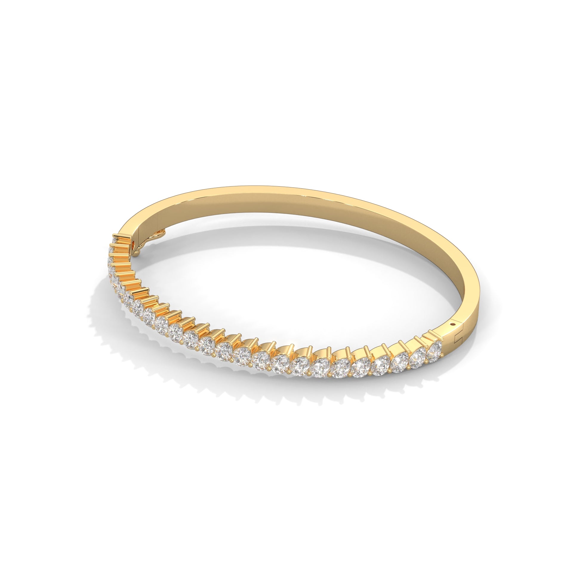 Pear Lab-Grown Diamond Gold Bangle Bracelet | 5.25 CTW