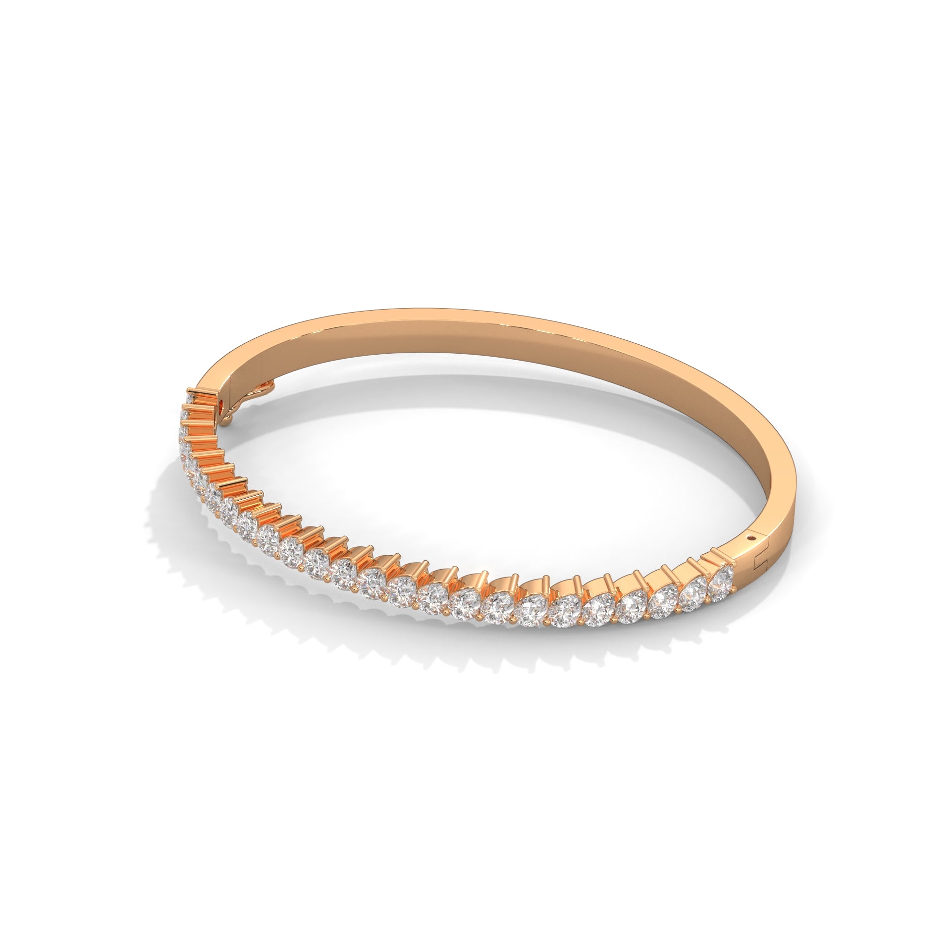 Pear Lab-Grown Diamond Gold Bangle Bracelet | 5.25 CTW