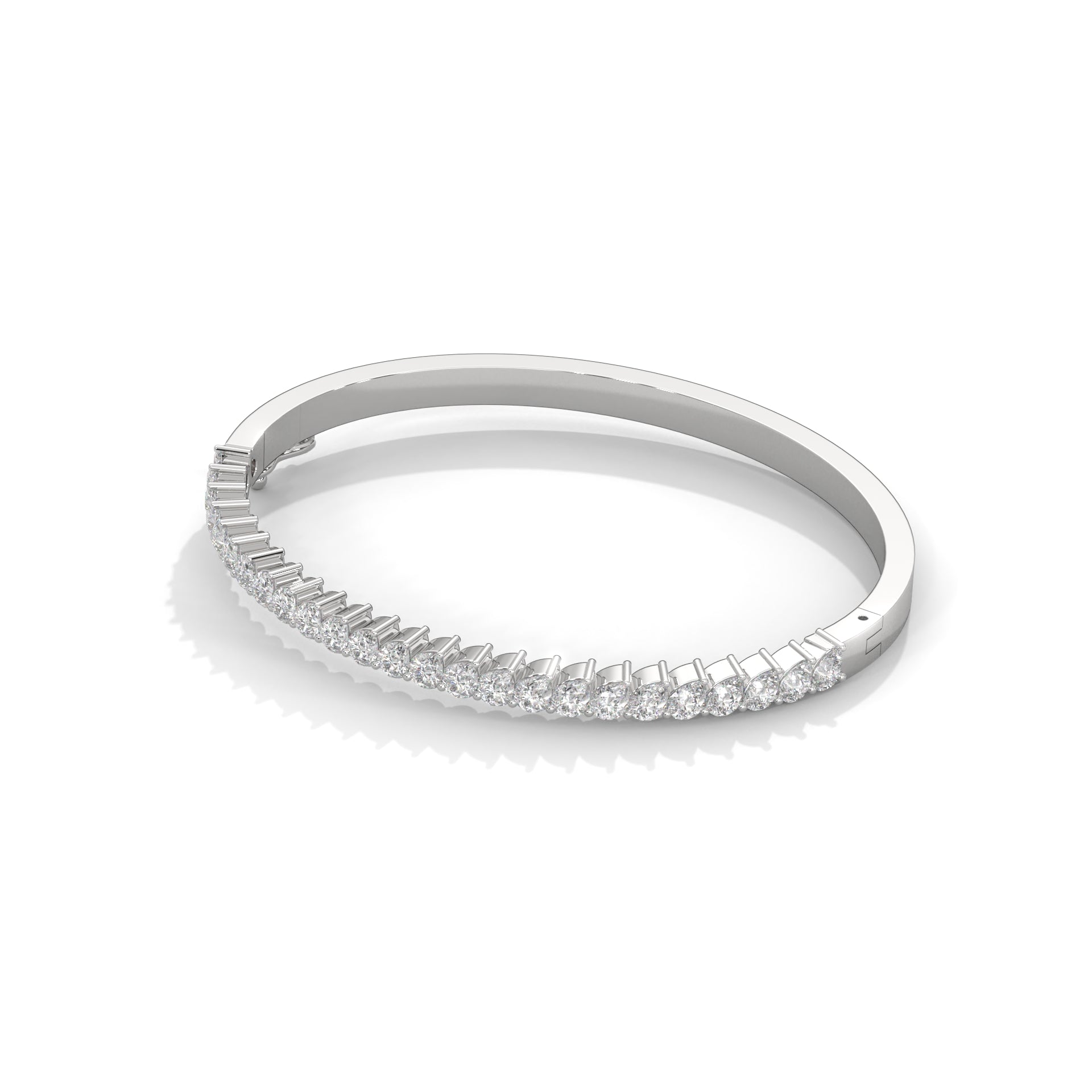 Pear Lab-Grown Diamond Gold Bangle Bracelet | 5.25 CTW