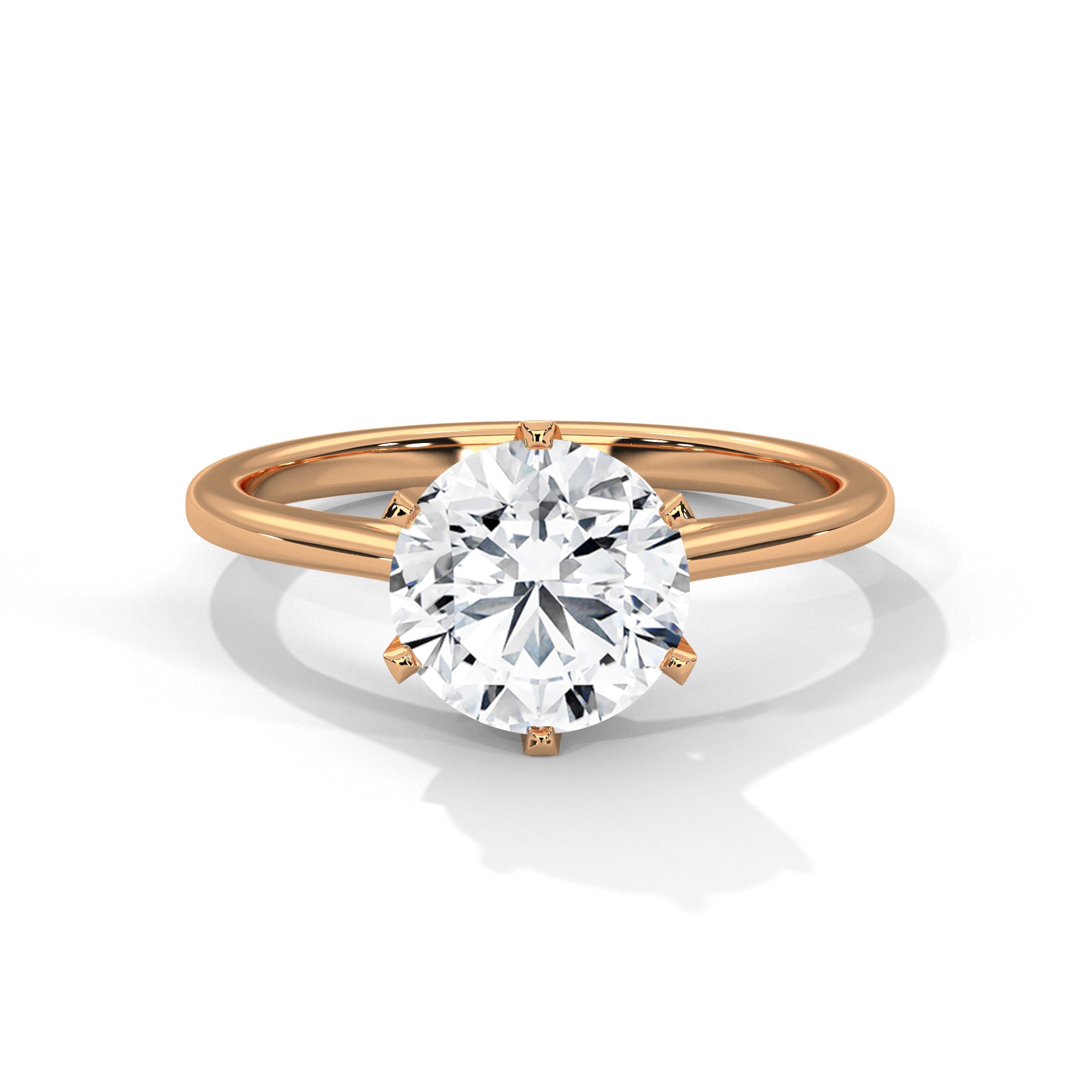 Classic Solitaire Round Brilliant-Cut Engagement Ring with 2ct Diamond (E VS1)