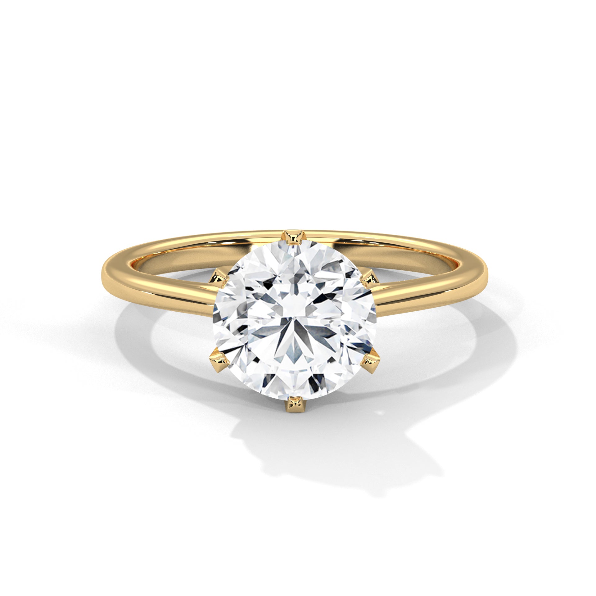 Classic Solitaire Round Brilliant-Cut Engagement Ring with 2ct Diamond (E VS1)