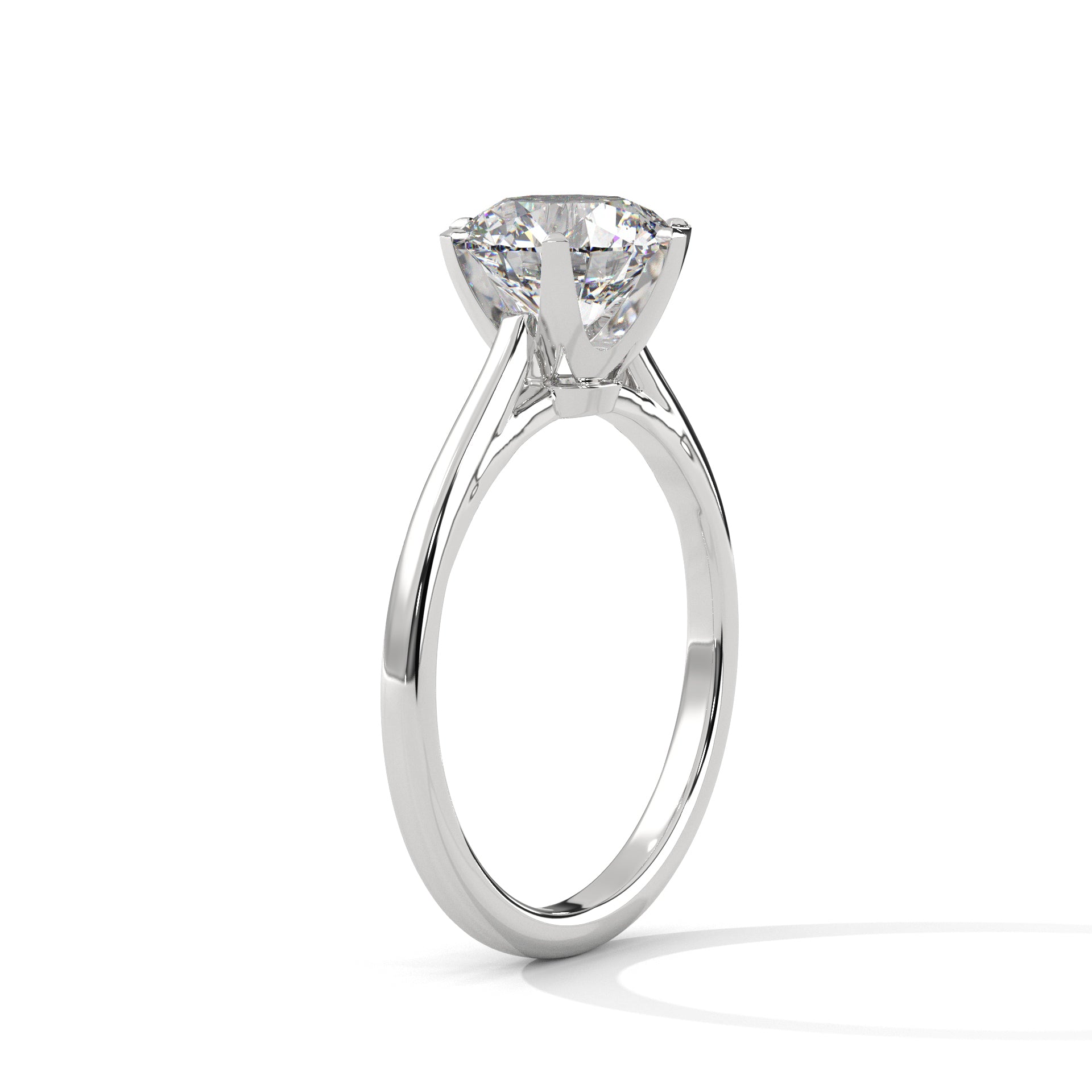 Classic Solitaire Round Brilliant-Cut Engagement Ring with 2ct Diamond (E VS1)