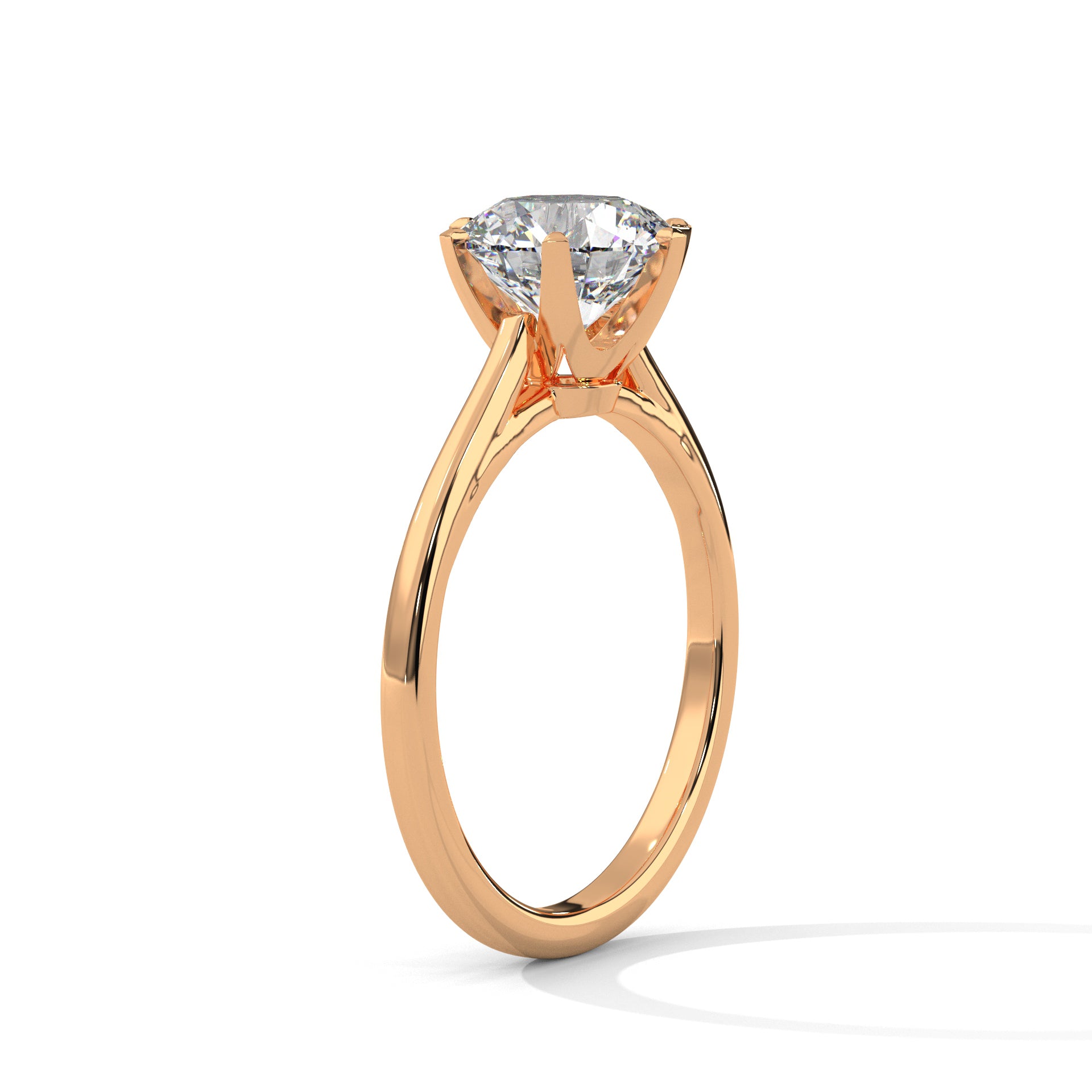 Classic Solitaire Round Brilliant-Cut Engagement Ring with 2ct Diamond (E VS1)