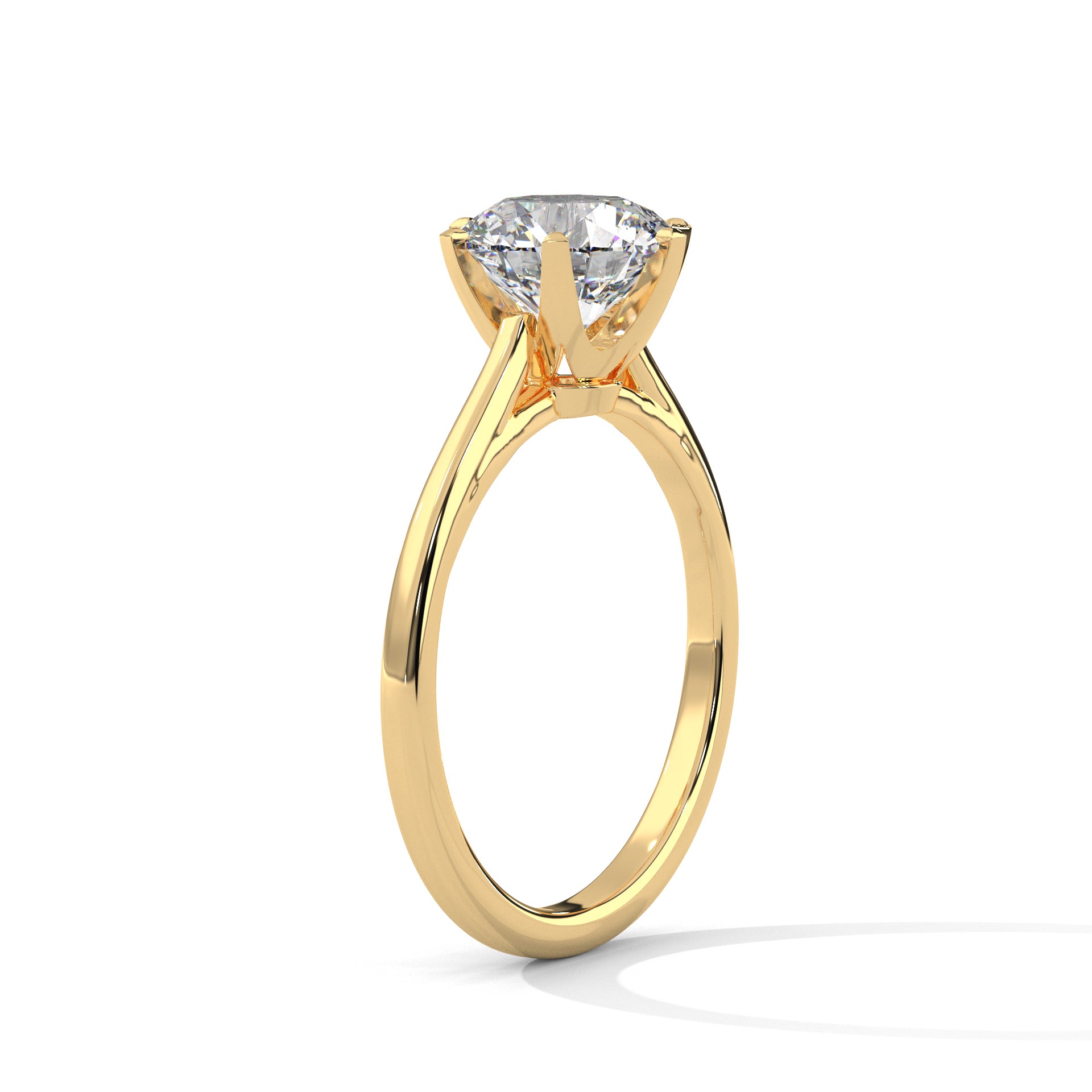 Classic Solitaire Round Brilliant-Cut Engagement Ring with 2ct Diamond (E VS1)