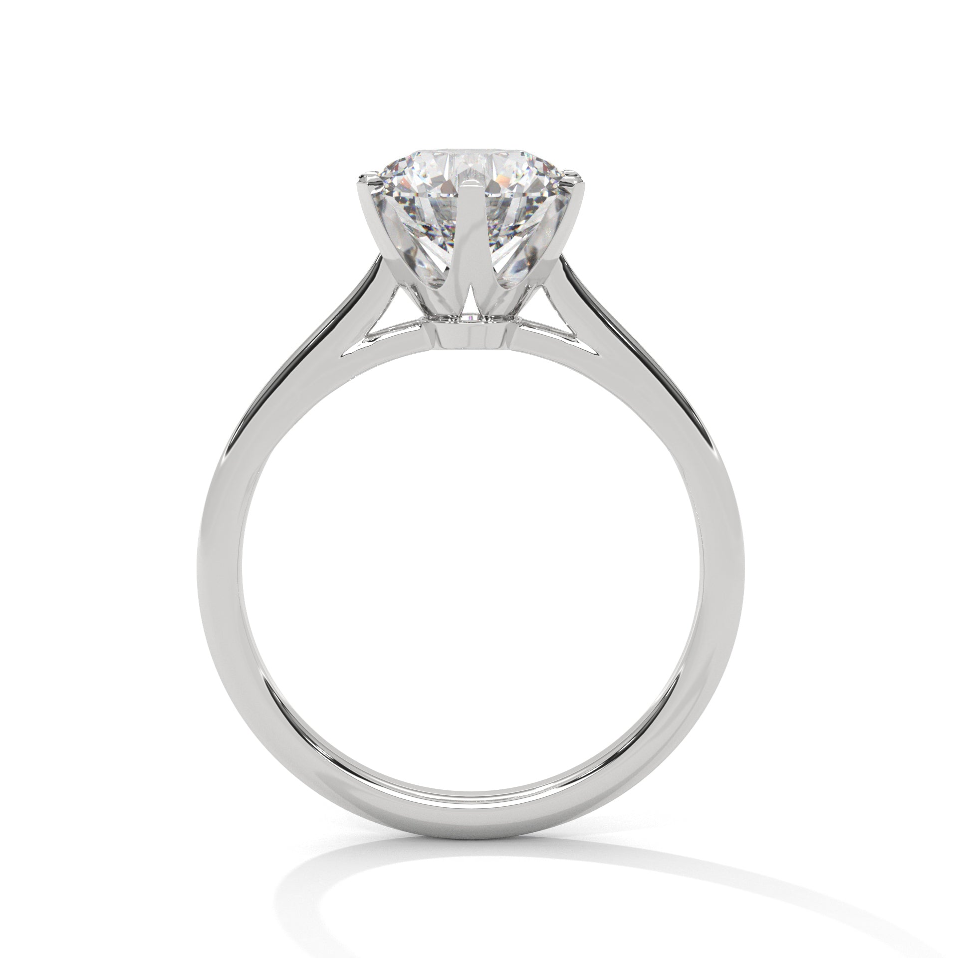 Classic Solitaire Round Brilliant-Cut Engagement Ring with 2ct Diamond (E VS1)