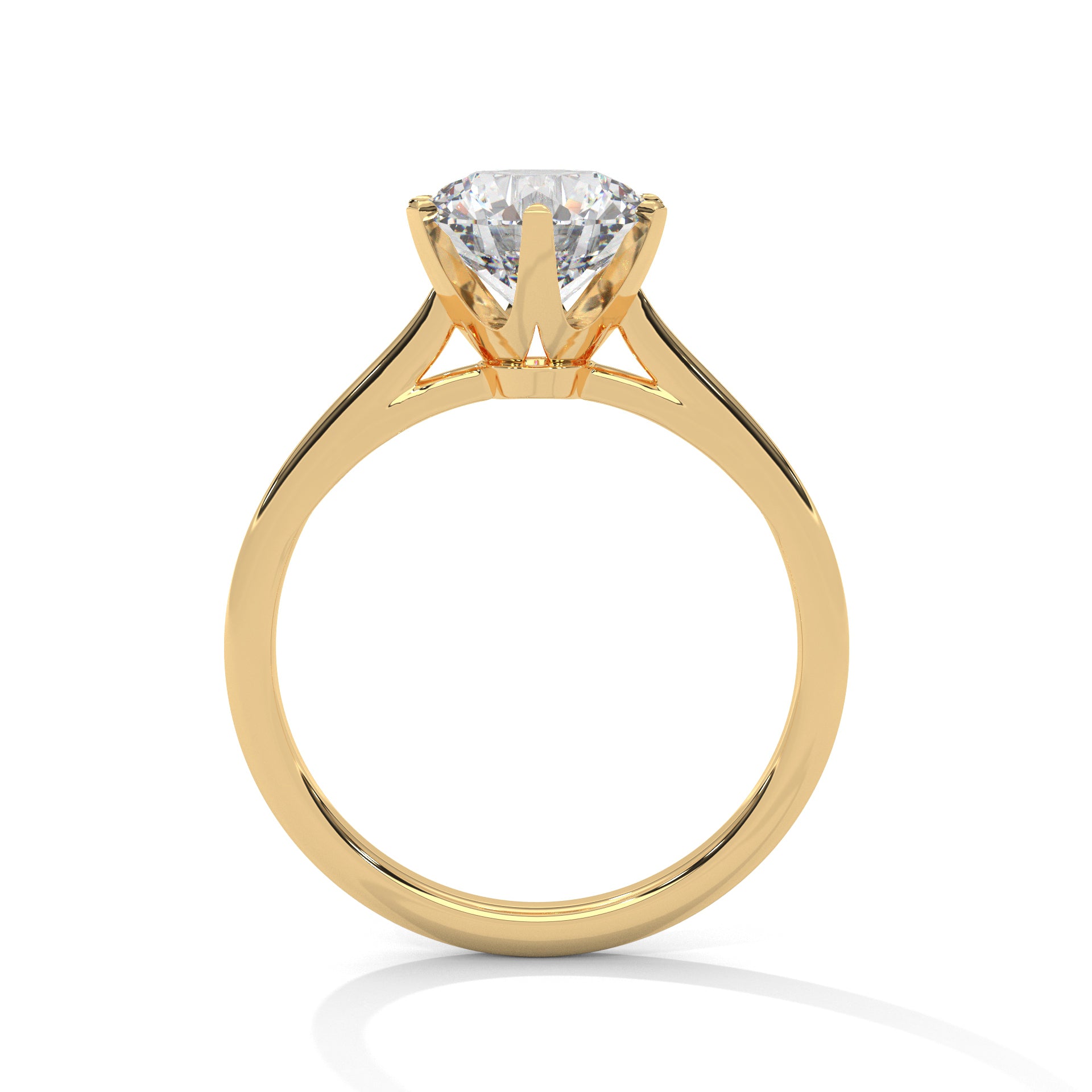 Classic Solitaire Round Brilliant-Cut Engagement Ring with 2ct Diamond (E VS1)