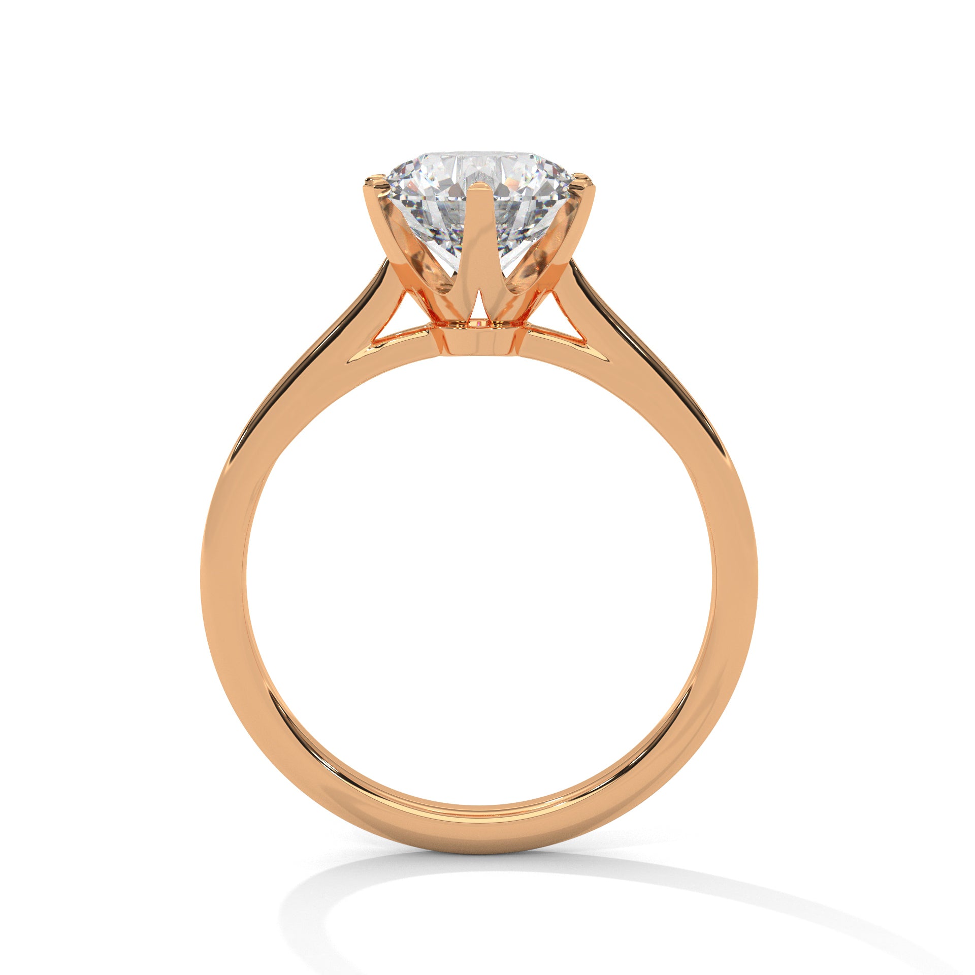 Classic Solitaire Round Brilliant-Cut Engagement Ring with 2ct Diamond (E VS1)