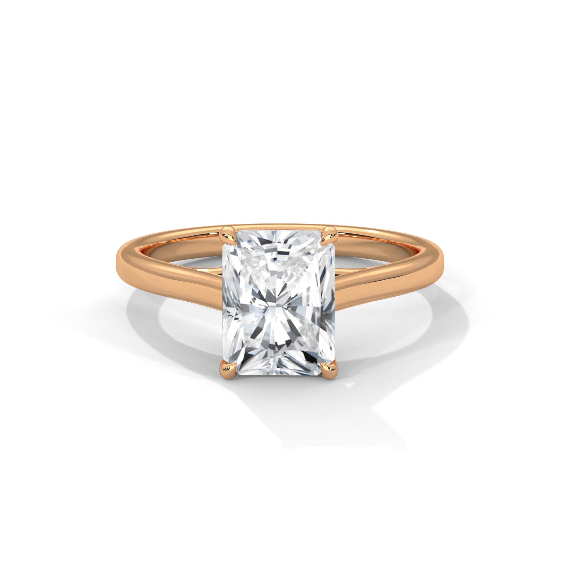 Lucky Charm 3CT Radiant-Cut Lab Grown Diamond Solitaire Ring | F-VS1