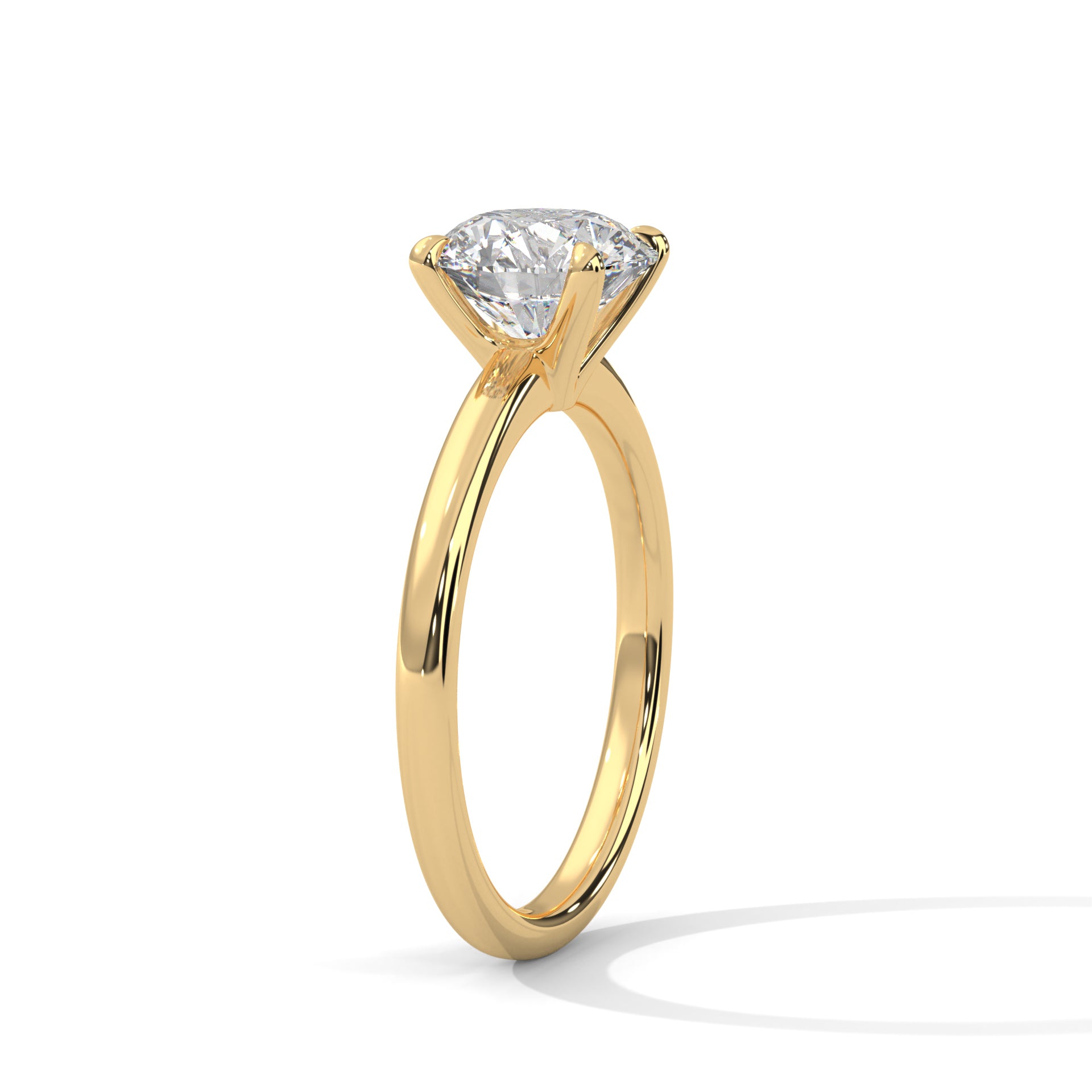 Classic Solitaire Ring with 2ct Round-Cut Lab Grown Diamond (F VS)
