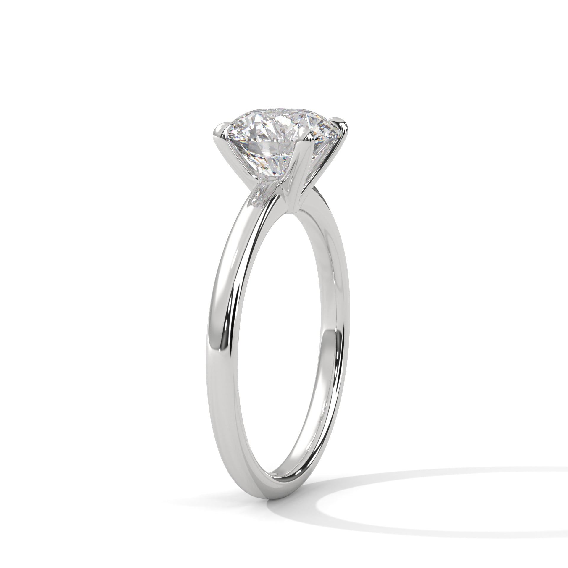 Classic Solitaire Ring with 2ct Round-Cut Lab Grown Diamond (F VS)